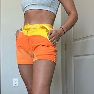 Outdoor Voices Women's Yellow and Orange Shorts